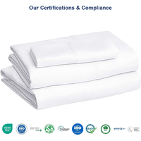 Vente directe d'usine ensemble de literie respirant 100% coton ensembles de draps ajustés housse de couette avec taie d'oreiller