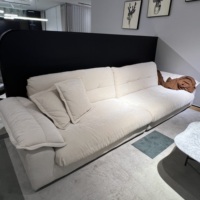Canapé familial carré sur mesure en cuir véritable avec rembourrage en éponge, canapé-lit écologique et durable pour hôtel et salon