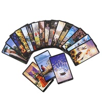 Boîte en plastique prête à l'expédition, carte cadeau en papier, nombreux motifs, vente en gros, jeu de 78 cartes, guide, surface imperméable, logo et motifs personnalisés
