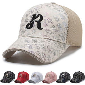 Gorra de béisbol con bordado de letras tridimensionales para hombre y mujer, gorra de malla transpirable con protección solar, sombrero de leopardo a cuadros - Product Image 2