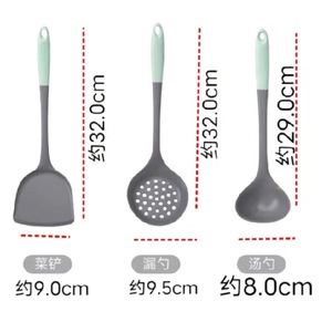 <b>Silicone</b> Cooking Utensil Set 3 Pieces Heat Resistant Non Stick Kitchen <b>Tools</b> For Food Grade Use - Product Image 5
