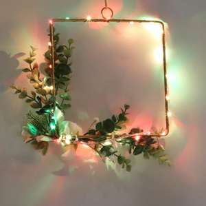 Bague Couronne en métal de qualité supérieure-Décor de Noël avec fleurs artificielles et ornement - Product Image 6