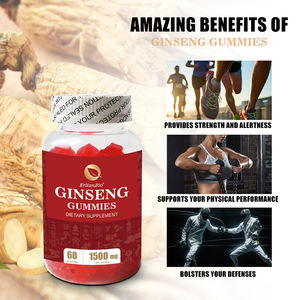 Il Ginseng naturale di marca privata aumenta l'immunità degli integratori alimentari aumenta i riflessi gummies di Ginseng vegetariano - Product Image 2