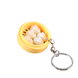 Wangdun simulación cantonés té de la mañana dim sum bollo al vapor albóndigas vapor llavero comida colgante sabor bocadillo modminiaturas - Product Image 1