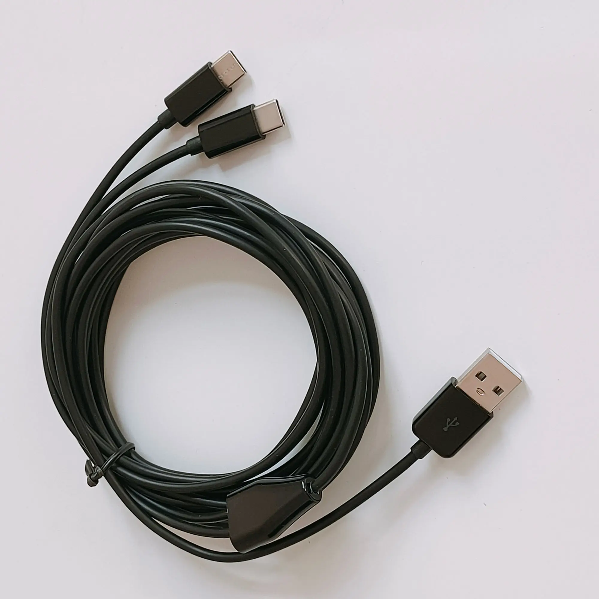 Câble de chargeur USB 2 en 1 de 3 mètres à double Type C pour alimenter 2 appareils de Type C à la fois pour PS5 et Galaxy S21 et moare