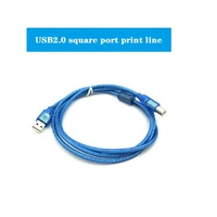 Cable de Extensión para Impresora con Puerto Cuadrado Transparente Azul USB2.0 3A de Carga Rápida, Blindaje de PVC y Cobre Puro, para Computadora, en Stock