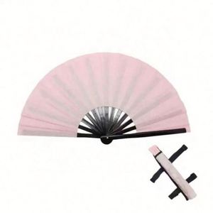 Éventail pliant en bambou grand format, irisé holographique, avec étui et sac, idéal pour les festivals, les fêtes et les cadeaux promotionnels - Product Image 1