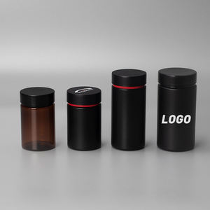 Botol Pil Vitamin Obat Plastik Suplemen Kapsul Plastik Sentuhan Lembut Matte Hitam PET - Product Image 6