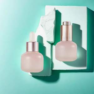 Belle rose soins de la peau cosmétiques bouteilles en verre pompe torsadée pour <span class=keywords><strong>parfum</strong></span> Essence réparation des yeux sérum Lotion crème emballage - Product Image 2