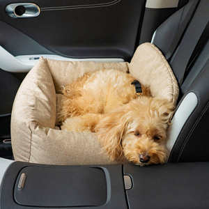 Solid Modern Durable Washable <span class=keywords><strong>Dog</strong></span> Auto Rücksitz Bett Luxus Reise polster mit Sicherheits gurt Ein-und Zweisitz Haustier träger - Product Image 2
