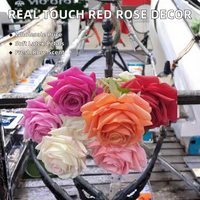 Sehr Empfehlenswert Großhandel Künstliche Realistische Latex Duftende 43cm Rote Rosen für Neujahrsdekoration