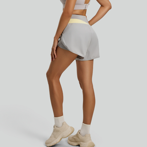 Shorts Deportivos 2 en 1 para Mujer, Cintura Alta, con Cintura de Bloques de Color, Anti-Transparencia, Secado Rápido, para Entrenamiento - Product Image 2