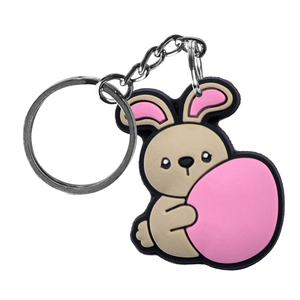 Llaveros de PVC con diseño de conejo, pollito y trébol de San Patricio y Pascua, ideales para regalos festivos, venta al por mayor - Product Image 3