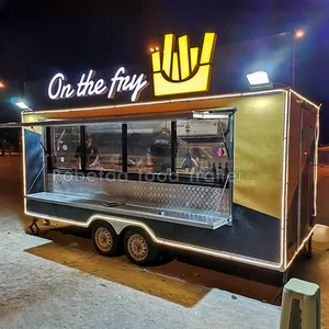 Harga pabrik Robetaa trailer makanan bbq trailer burger truk makanan sepenuhnya dilengkapi keranjang makanan caravan dapur trailer katering