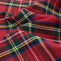 Scottish Red Check Plaid Stoff Garn gefärbtes Polyester für Schuluniformen Jungen Mädchen Kleidung Gewebte Technik für Anzüge Kleidungs stücke