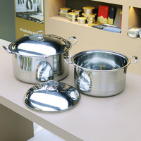 Set peralatan dapur berat, panci masak Stainless Steel kapasitas besar 22 cm-40 CM 3 buah