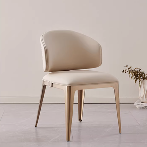 <span class=keywords><strong>Chaise</strong></span> de salle à manger en acier inoxydable à motif ondulé, style luxe léger, dossier confortable sur mesure pour salon, hôtel, restaurant - Product Image 1