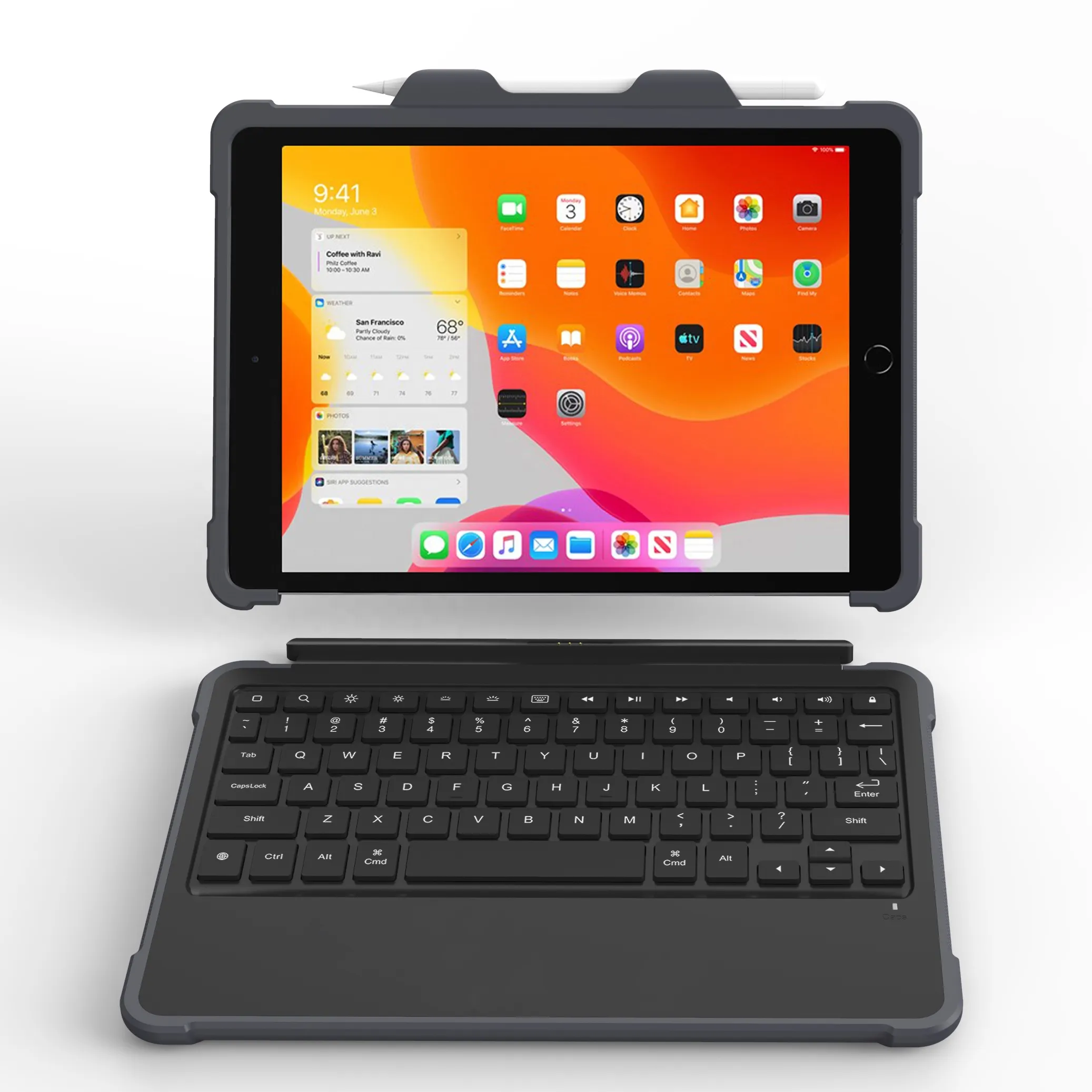 With Apple smart 3pin keyboard Detachable Keyboard with smart connector and cases for 10.2 inch tablet
