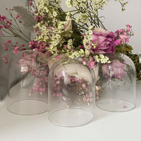 Cloche en verre soufflé à la main de Noël ovale transparente en gros avec lumières LED