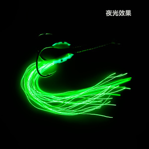 Amo da Pesca in Mare Luminoso a Doppia Coda Lunga, Amo da Barca per Sgombro Spagnolo che si Illumina al Buio, Amo Doppio Rinforzato per la Pesca - Product Image 4