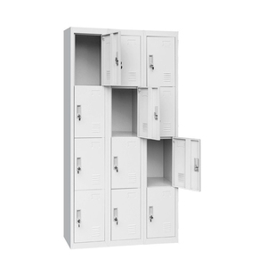 Casier en acier à 12 portes avec serrure à clé, armoire métallique en fer pour le rangement des vêtements des employés - Product Image 2