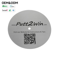 Placas de Identificación Redondas con Código QR, Número de Serie e Instrucciones de Marca de Golf, Marcadas con Láser, con un Solo Orificio Central