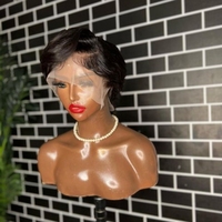 Pixie Cut perruques pas cher en gros court Afro crépus bouclés perruque 100% cheveux humains cheveux naturels Bob perruques pour les femmes noires