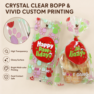Sacs à bonbons LESI en BOPP transparent de qualité <span class=keywords><strong>alimentaire</strong></span>, durables, thermoscellables, imprimés en héliogravure avec soufflet latéral - Product Image 1