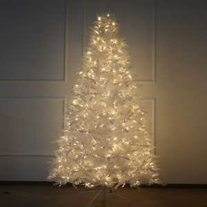 Pure PE Cypress Needle Flocked Pre-lit Christmas <b>Tree</b> | Snowy Elf Full PE Snow-Dusted Christmas <b>Tree</b> - Product Image 1