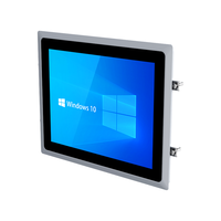 Kokoh 12.1 inci Panel tanpa baling-baling tahan air IP65 disegel Rumah aluminium suhu lebar hidup panjang Monitor industri FHD