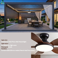 Pérgola de Aluminio ANCSEM con Techo de Láminas Ajustables, Eléctrica, Impermeable, para Patio Exterior, Jardín, Protección Solar, Resistente