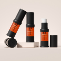 Bouteille de pompe sans air cosmétique cylindrique 30ml 50ml 100ml Distributeur de pompe de lotion de sérum Bouteille sans air sous vide
