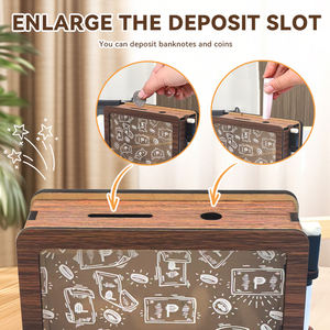 Hucha de madera nostálgica con diseño de Peso Filipino, de alto valor, como adorno de escritorio para el hogar y sala de estar, y caja de seguridad para proyectos de ahorro DIY - Product Image 3