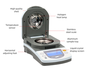 Neuer Mikro-Proben-Halogen-Feuchtigkeitsanalysator Getreidefeuchtigkeitsmesser Waage KEFEI DHS100A1 1 Jahr Garantie für Labor Großhandel - Product Image 4