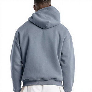 Ensemble de survêtement homme en molleton épais 100 % coton avec logo personnalisé, sweat à capuche et pantalon de survêtement imprimé en relief pour l'hiver - Product Image 4