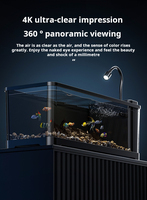 Aquarium écologique rectangulaire tout-en-un en plastique pour bureau avec filtre latéral et jet d'oxygène pour la maison, la chambre et la terrasse