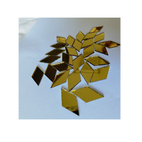 Nouveaux miroirs en verre rhombique de conception carreaux de mosaïque utilisés pour les œuvres d'art et la décoration intérieure et extérieure carreaux de verre arc-en-ciel