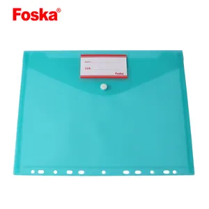 Hot Sale A4 FC Transparent Color PP Document File Folder Pocket