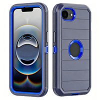 Funda Protectora 4 en 1 con Clip para Cinturón, Resistente, con Protección Elevada para la Cámara, para iPhone 17E 16E SE4, Diseño Stripe Defender Pro