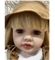 22 Zoll handgemachte lebensechte wieder geborene Baby puppen süßes Gesicht echte Baby kinder Geburtstag