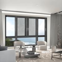 Ventana corredera de aluminio de aleación esmaltada de doble vidrio Ventana abatible de aluminio Premium elegante Colores Rotura térmica Aluminio