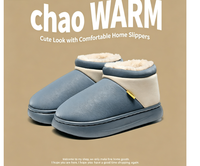 Chaussons d'hiver imperméables à semelle souple, doublure épaisse en peluche, bout fermé, antidérapants, pour intérieur, unisexes