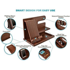 Étagère <span class=keywords><strong>de</strong></span> rangement en bois massif, table <span class=keywords><strong>de</strong></span> chevet, support pour téléphone, montre, lunettes, rangement divers, rangement <span class=keywords><strong>de</strong></span> fournitures <span class=keywords><strong>de</strong></span> bureau, étagère <span class=keywords><strong>de</strong></span> présentation - Product Image 4