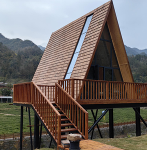 Moderna Carpa Glamping Tipo A, Cabaña Móvil Anticorrosión, Casa Modular Triangular Prefabricada, Terraza Grande, Resort Forestal de Lujo - Product Image 5