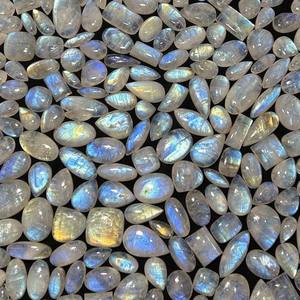 Piedra de Luna Arcoíris Natural de Alta Calidad AAA+, Cabujón Azul, Gema Suelta para Joyería, Lote de Gemas Hechas a Mano con Reverso Plano - Product Image 3