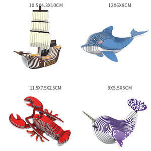 Puzzle 3D en papier de haute qualité pour enfants, modèle d'animal dinosaure, jeu de puzzle fait main, modèle de dinosaure de dessin animé - Product Image 3