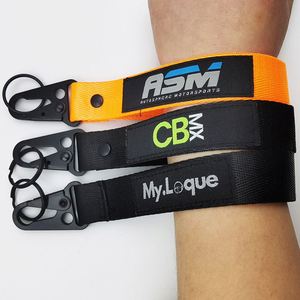 Dragonne courte personnalisée avec logo, mousqueton aigle, pour clés de moto et de voiture, en nylon et polyester - Product Image 5
