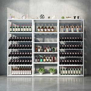 Étagère à bouteilles de vin inclinée en métal de grande taille, design de panneau, pour la maison, meubles de salle à manger, compatible avec les chaises de salle à manger - Product Image 5
