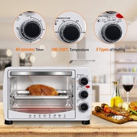 Four électrique multifonction 30L pour pizzas, fruits, barbecue, grille-pain, mini cuisinière avec 2 plaques chauffantes