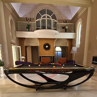 Table de billard de luxe simple en bois massif ODM/OEM 9ft/8ft/7ft avec plateau en ardoise, poches en cuir véritable et tissu en velours – Jeu de snooker/billard (sans boules)